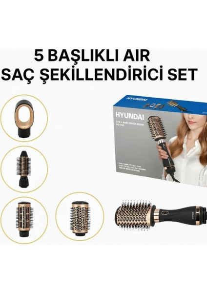 Hyundai HC-092 5’i 1 Arada Saç Şekillendirici Profesyonel Hızlı Kurutma ve Şekillendirme Için