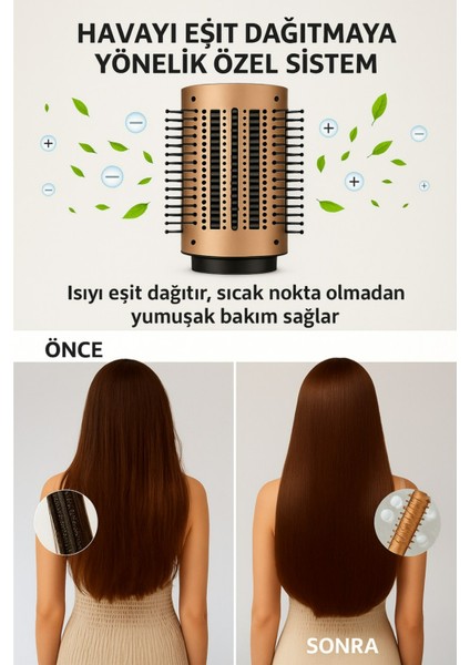 Hyundai HC-092 5’i 1 Arada Saç Şekillendirici Profesyonel Hızlı Kurutma ve Şekillendirme Için