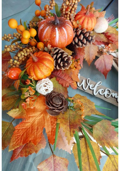 Balkabaklı Kapı Süsü 35 Cm, Dekor, Hediye, Kabak, Ev Dekor, Çelenk, Hallowen, Sonbahar fiyatları