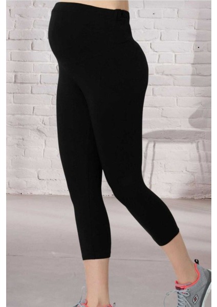 Ayarlanabilir Bel Kapri Likralı Penye Hamile Taytı