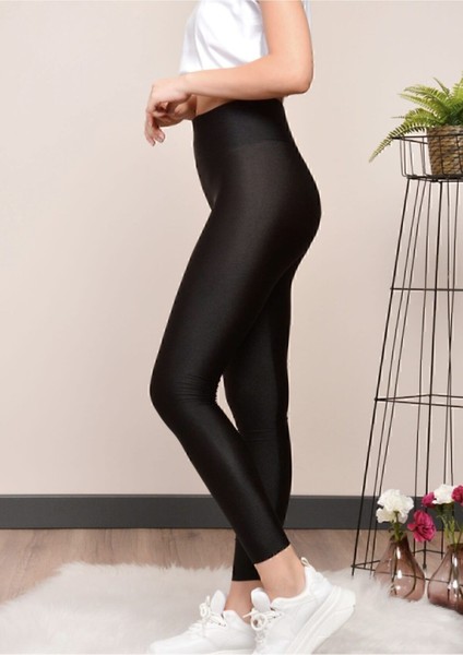 Toparlayıcı Parlak Siyah Disco Tayt modelleri