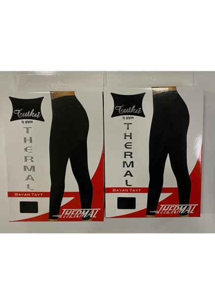 Kadın Siyah Thermal Tayt