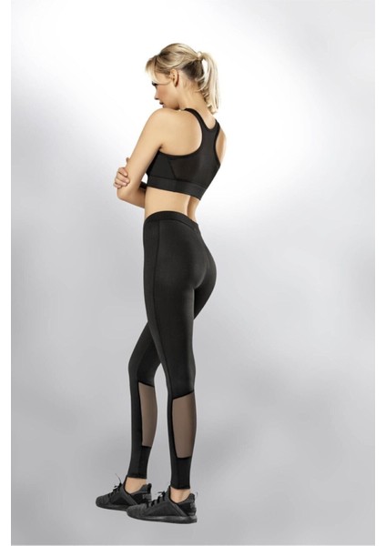 4080 Kadın Dalgıç Transparan Modelli Siyah Yüksek Bel Tayt fiyatları