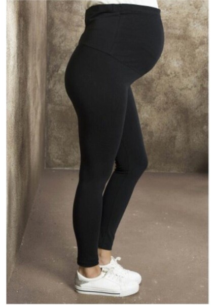 Kadın Siyah Ayarlanabilir Bel Organik Pamuklu Likralı Hamile Tayt modelleri