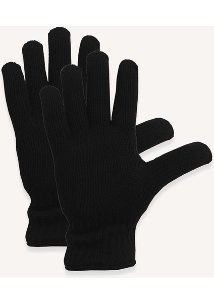 Termal Unisex Siyah Yün Eldiven Polar Bere Boyunluk Set fiyatları