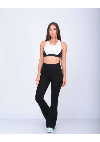 Kadın Siyah Ispanyol Paça Tayt