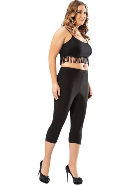 Kadın Likralı Penye Düz Uzun Kapri Tayt (4005)