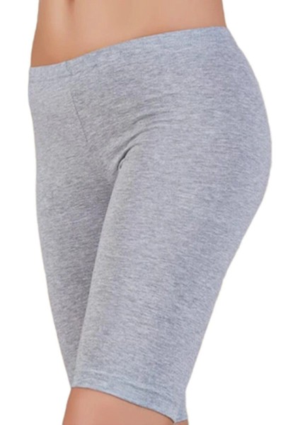 4018 Kadın Düz Desensiz Yüksek Bel Dizüstü Kısa Tayt modelleri