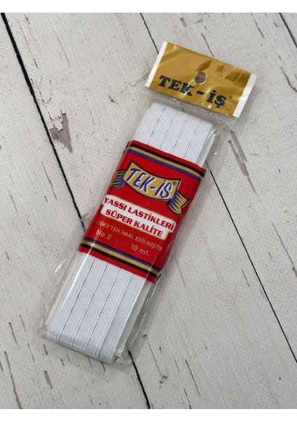 Tek-Iş Yassı Lastik No:2 (10 Metre Beyaz)