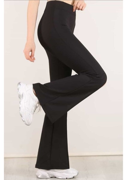 Yüksek Bel Kemerli Ispanyol Geniş Paça Dalgıç Kumaş Kışlık Tayt fiyatları