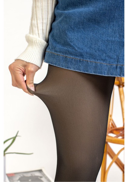 Kadın Peluş Kışlık Termal Tayt Külotlu Çorap Yüksek Bel Toparlayıcı Içlik Ten Görünümlü fiyatları