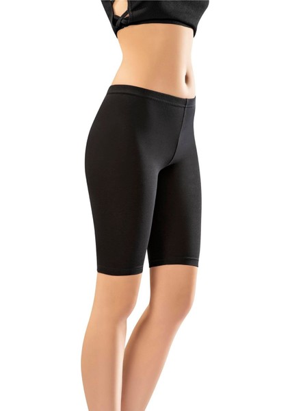 3 Adet Esnek Pamuklu Diz Üstü Kadın Tayt %93 Pamuk %7 Elastan