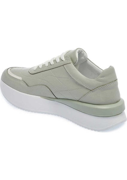 Yeşil Hakiki Deri Kadın Sneaker - K24I1AY67314-G81