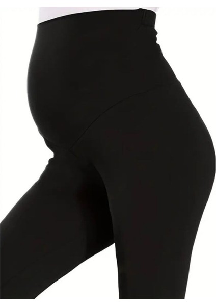 Hamile Tayt Bel Ayarlı Likralı Dalgıc Kumaş Esnek Yüksek Bel Hamile Özel Gün