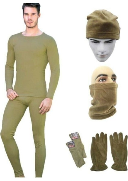 Termal Içlik Takımı Polar Bere Boyunluk Eldiven Havlu Çorap Seti