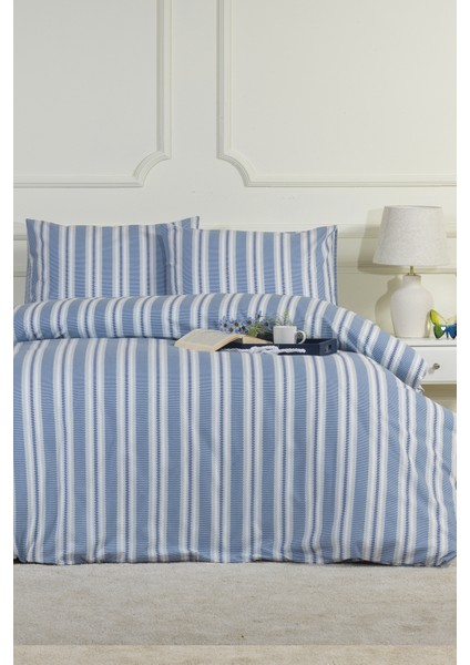 Scatt Nevresim Takımı Tek Kişilik Lastikli Çarşaf (160X220 Cm) Mavi