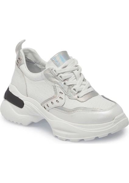 Beyaz Hakiki Deri Kadın Sneaker - K24I1AY67312-A26