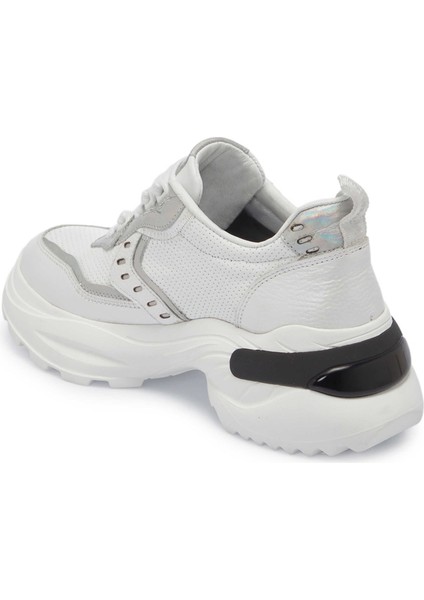 Beyaz Hakiki Deri Kadın Sneaker - K24I1AY67312-A26