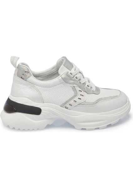 Beyaz Hakiki Deri Kadın Sneaker - K24I1AY67312-A26