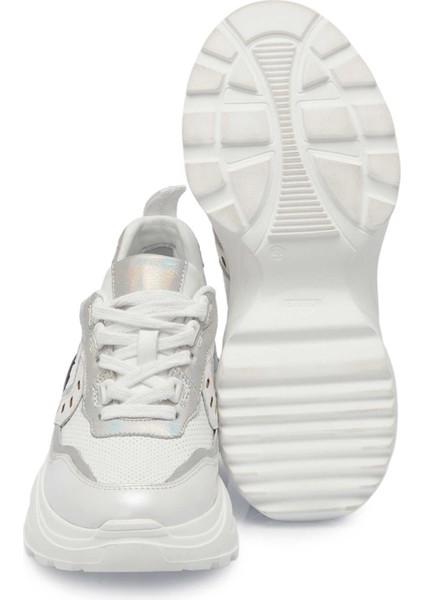 Beyaz Hakiki Deri Kadın Sneaker - K24I1AY67312-A26