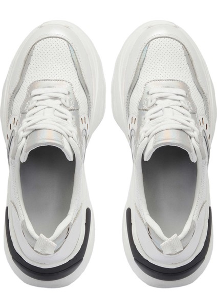 Beyaz Hakiki Deri Kadın Sneaker - K24I1AY67312-A26
