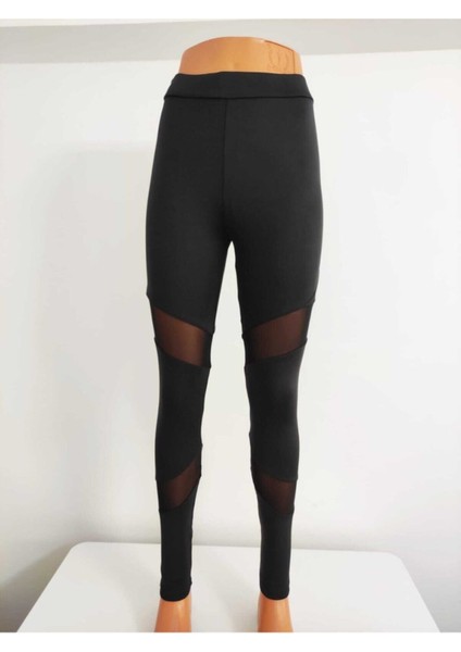 Tül Detaylı Yüksek Bel Dalgıç Tayt modelleri