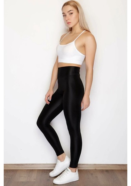 Kadın Siyah Yüksek Bel Disko Tayt Toparlayıcı modelleri