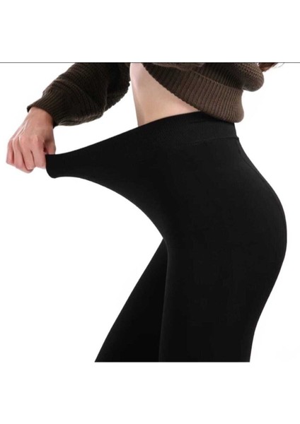 Kadın Siyah Peluş Tayt modelleri