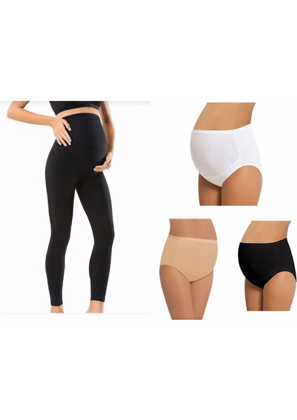 Kadın Dikişsiz Hafif Korseli Bel Ayarlı Siyah Hamile Taytı 1 Aadet Hamile Külodu Hediyeli