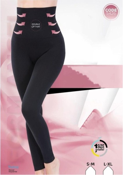 Kadın Siyah Yüksek Bel Tayt Korse