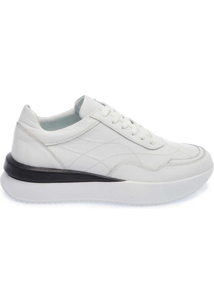 Beyaz Hakiki Deri Kadın Sneaker - K24I1AY67314-A26