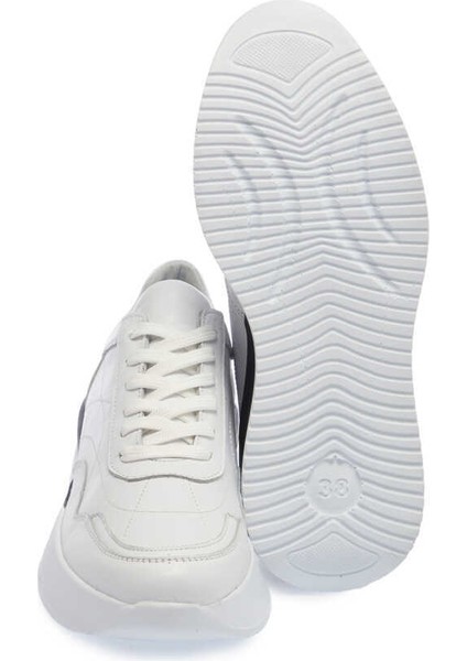 Beyaz Hakiki Deri Kadın Sneaker - K24I1AY67314-A26