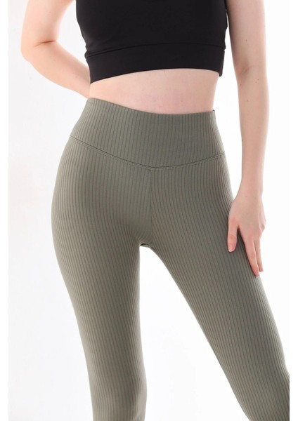 Kadın Hafif Korseli Şardonlu Fitilli Toparlayıcı Kışlık Tayt modelleri