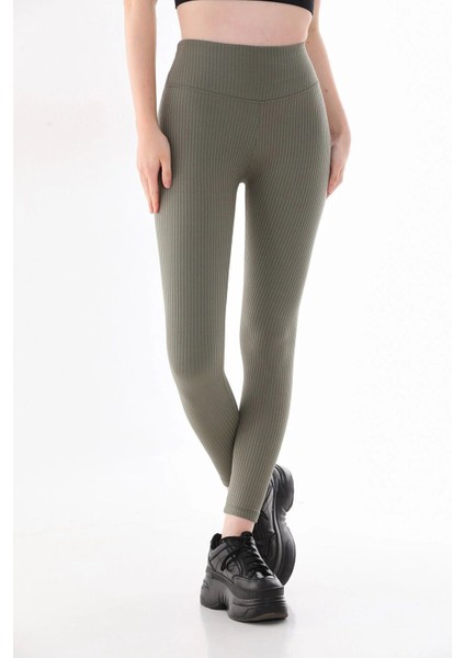 Kadın Hafif Korseli Şardonlu Fitilli Toparlayıcı Kışlık Tayt fırsatları