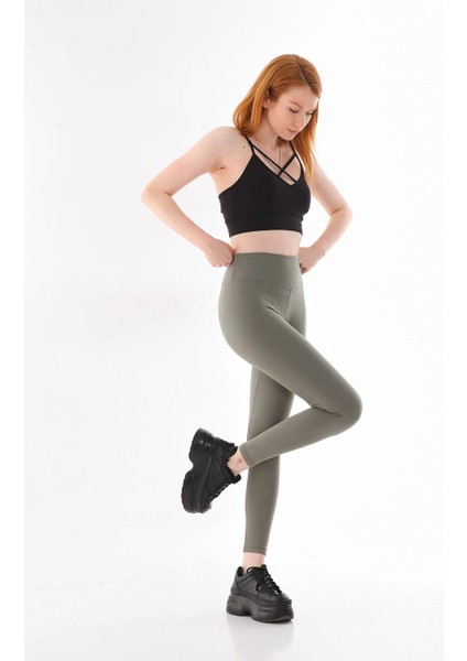 Kadın Hafif Korseli Şardonlu Fitilli Toparlayıcı Kışlık Tayt indirimleri