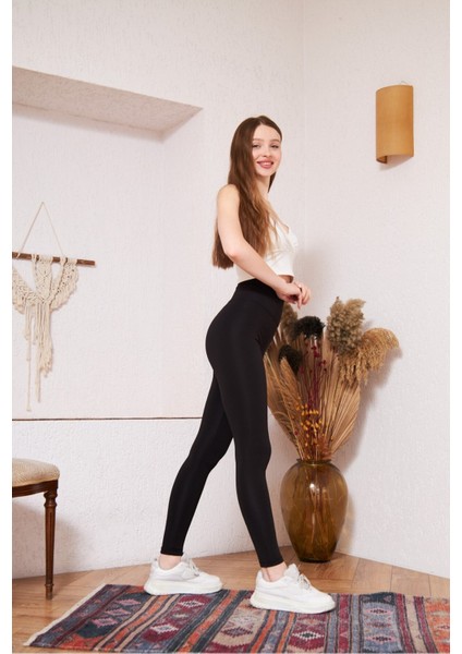 Kadın Yüksek Bel Şardonlu Toparlayıcı Sıkılastırıcı Tayt