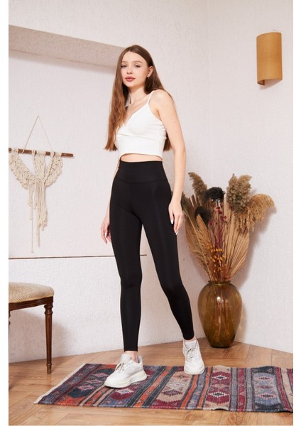 Kadın Yüksek Bel Şardonlu Toparlayıcı Sıkılastırıcı Tayt indirimleri