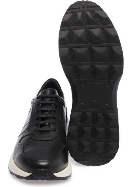 Siyah Hakiki Deri Erkek Sneaker - E24I1AY56721-A43