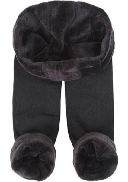 Kadın Siyah Içi Peluşlu Kışlık Termal Tayt