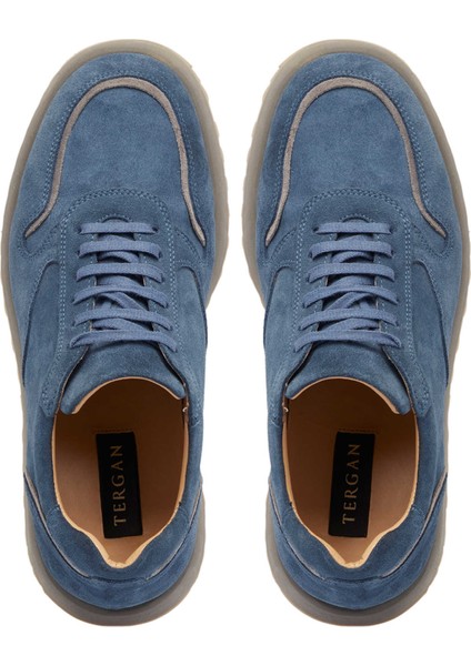 Mavi Hakiki Süet Deri Erkek Sneaker - E24I1AY56723-F60