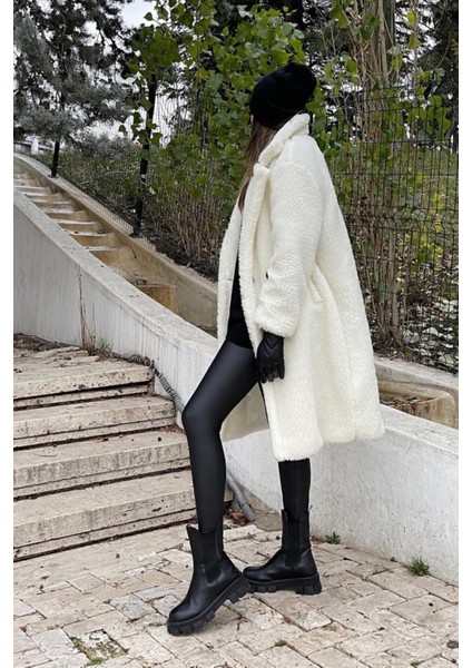 Siyah Mat Deri Içi Şardonlu Yüksek Bel Toparlayan Tayt fırsatları