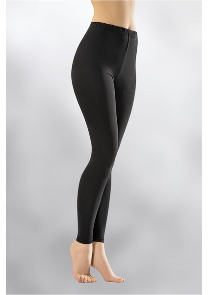 Kadın Siyah Ulus Tayt Uzun Paça Katlama Yeni Sezon