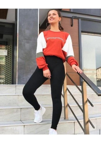 Kadın Siyah Geniş Kemer Çelik Tayt