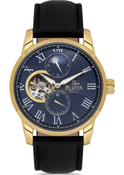 PL-1165GB-N2 Deri Kordon Fonksiyonları Aktif Otomatik Erkek Kol Saati