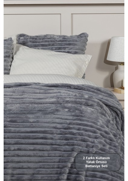 Mateo Battaniye Seti Çift Kişilik Wellsoft 3 Parça (230X250 Cm) Antrasit fiyatları