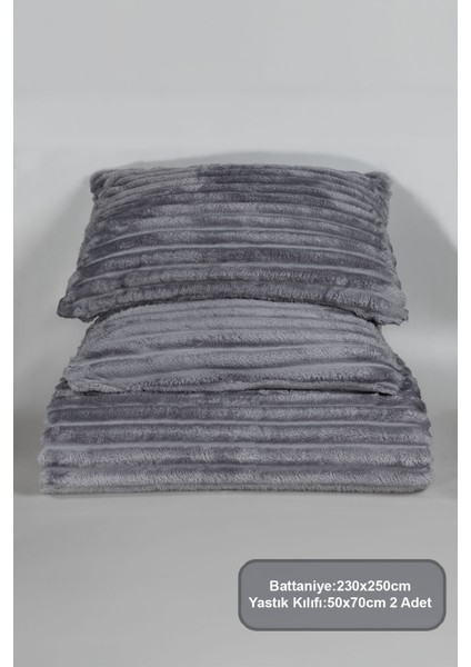 Mateo Battaniye Seti Çift Kişilik Wellsoft 3 Parça (230X250 Cm) Antrasit indirimleri