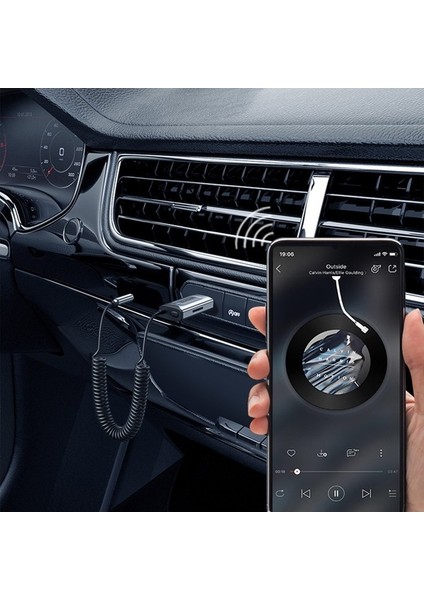 Bluetooth Araç Kiti Aux Adaptörü Micro Sd Kart Okuyucu Araç Ses Aux Bluetooth 5.3 Ahizesiz Kullanım Kiti