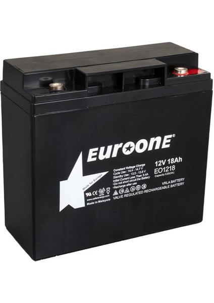 EO1218 12 Volt 18 Amper Bakımsız Kuru Agm Akü