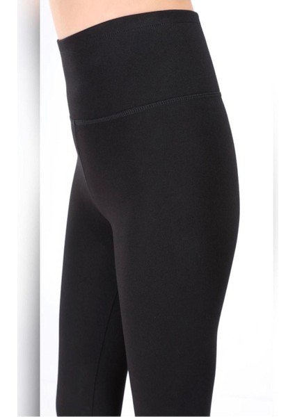 Kadın Siyah Geniş Kemerli Çelik Örme Tayt indirimleri