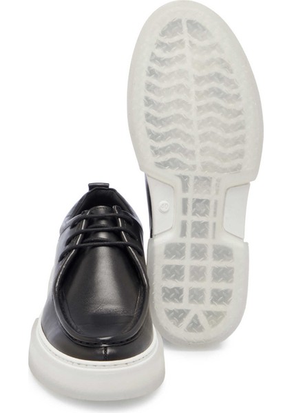 Siyah Hakiki Deri Erkek Casual Ayakkabı - E24I1AY56717-A43